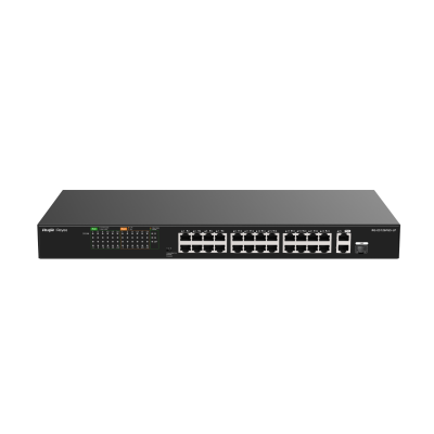 24 Port 100Mbps PoE, 2 Port GB RJ45/1 SFP Combo Uplink Ports Yönetilmez PoE Switch 