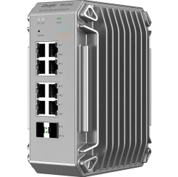 Reyee - 8 Port Gigabit PoE+, 2 SFP Uplink Port Yönetilebilir Endüstriyel Switch