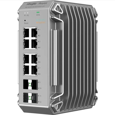 8 Port Gigabit PoE+, 4 SFP Uplink Port Yönetilebilir Endüstriyel Switch