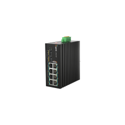 Wi-Tek - 8 x 10/100/1000 + 2 x SFP Fiber Uplink Industrial PoE Switch with 8Port PoE / Toplam 8 Port Yönetilemez
