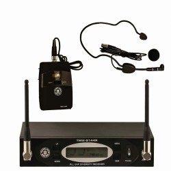 Topp Pro - UHF 144 Kanal Çift Anten Dijital Alıcı Yaka - Headset Ve Entruman Tipi Telsiz Mikrofon Seti