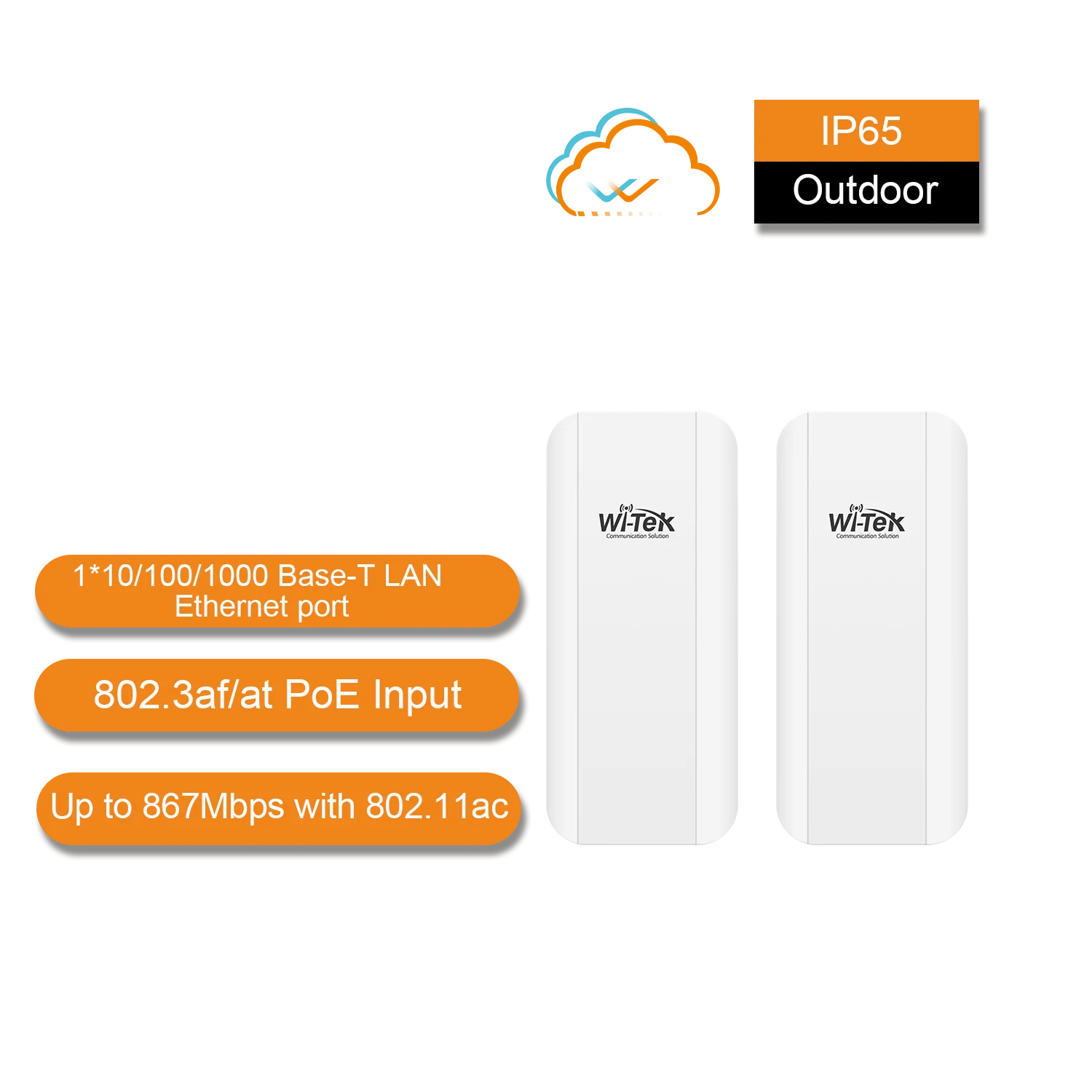 Wi-Tek - 5Km Cloud Outdoor Wireless Transmitter for CCTV (Set olarak satılır)